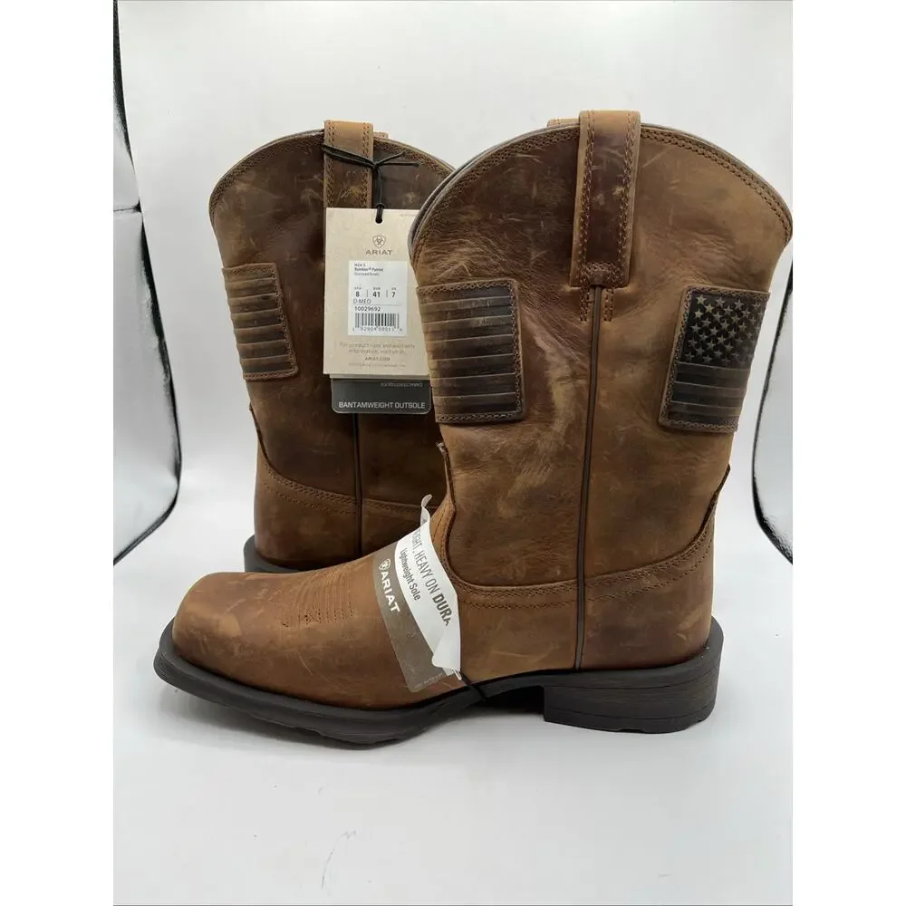 Ariat Rambler Patriot Boots 10029692 Men’s Sz 8 D Leather Western Workwear NWT